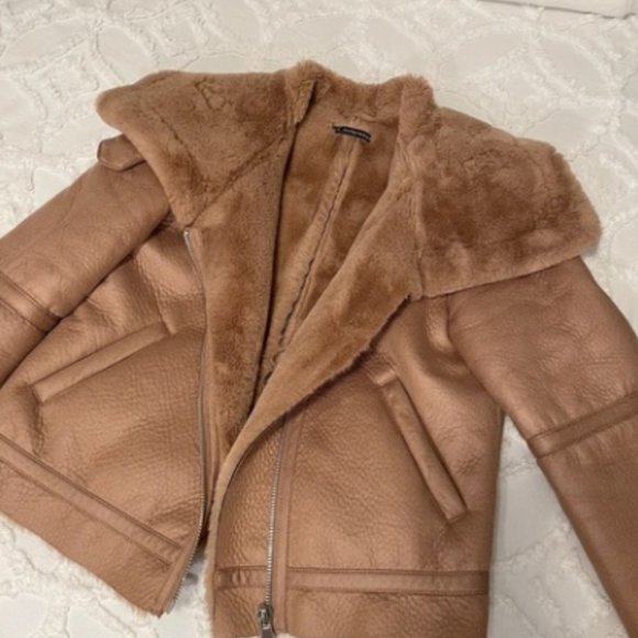 SOLD - Faux Shearling Motorcycle Jacket - ZARA - Picture 2 of 3